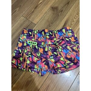 Barbells And Pizza Splatter Design Athletic Booty Shorts M